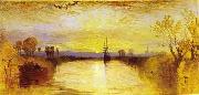 Joseph Mallord William Turner Chichester Canal vivid colours may have been influenced by the eruption of Mount Tambora in 1815. oil